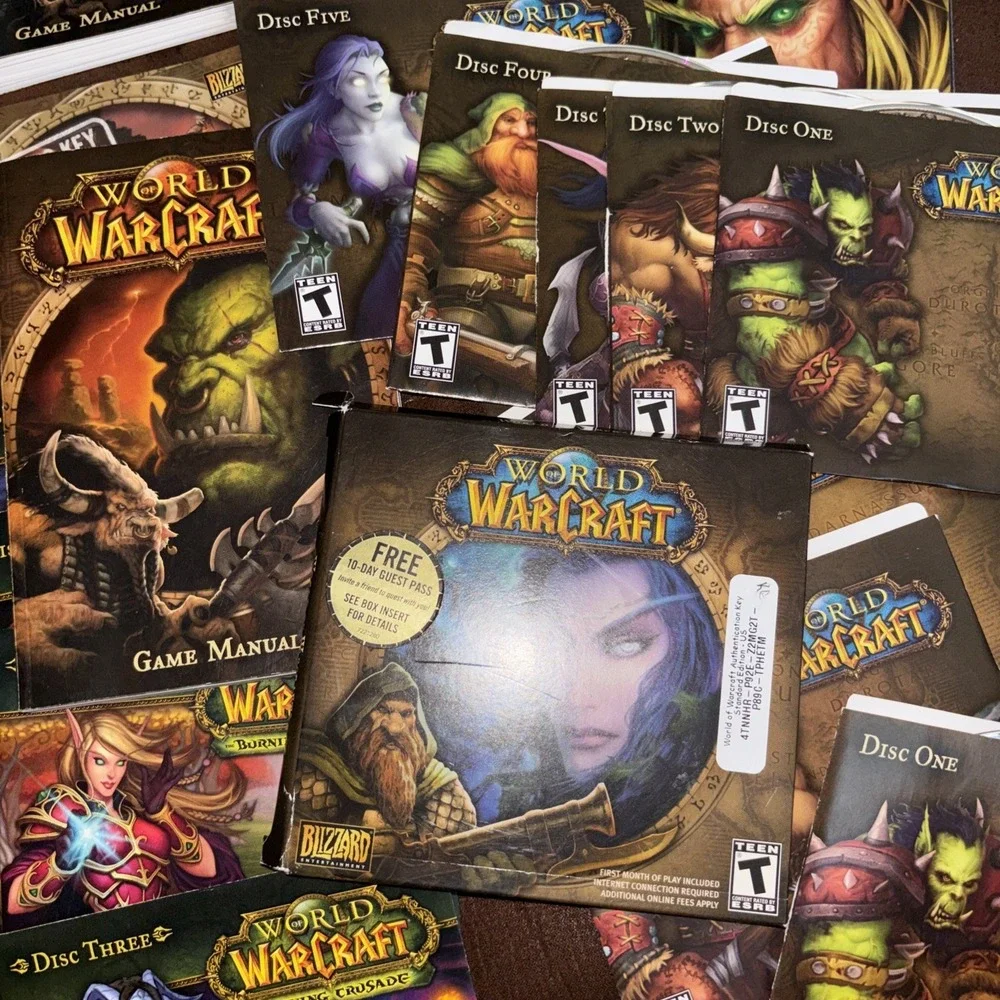World of Warcraft and WOW Burning Crusade Expansion Game LOT of 2 Games Big Box!